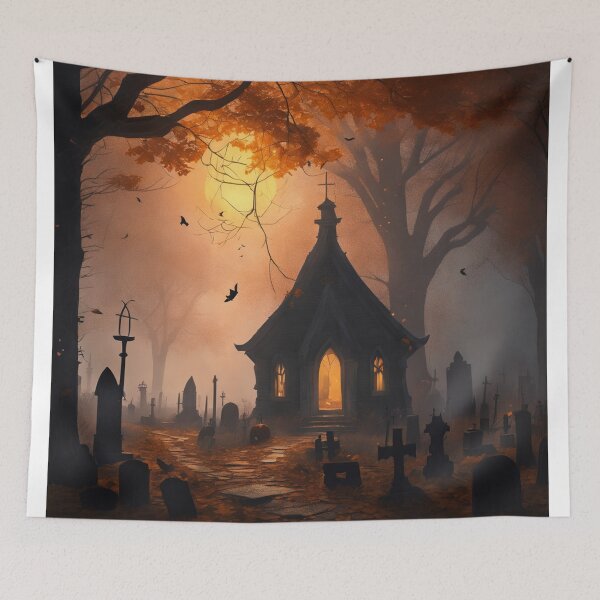 Item preview, Ethereal Autumn Haunted Graveyard Spooky Full Moon designed and sold by EnchantedVista.