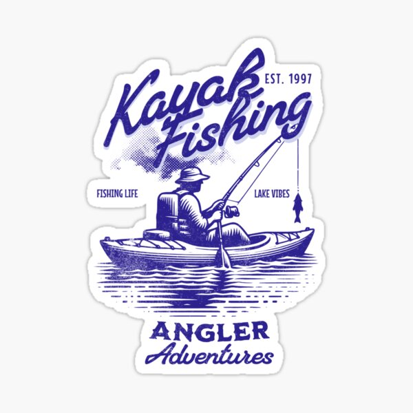 Kayak Fishing; Angler Adventures Sticker