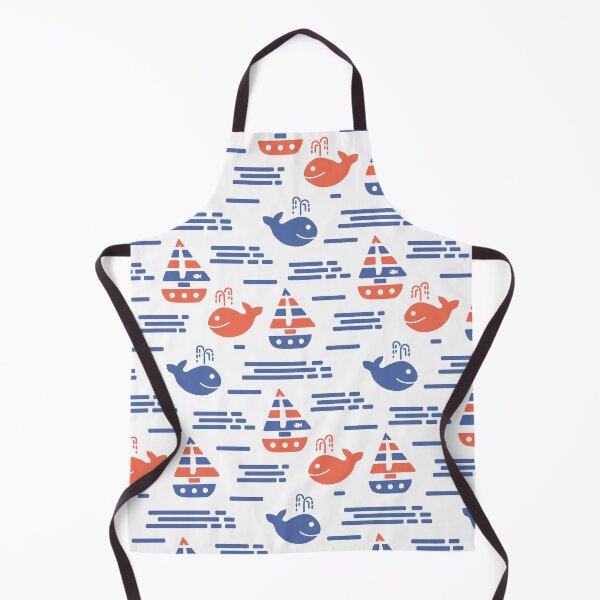 Item preview, Summer retro pattern with whales and sailboats in the sea designed and sold by Deepness2023.