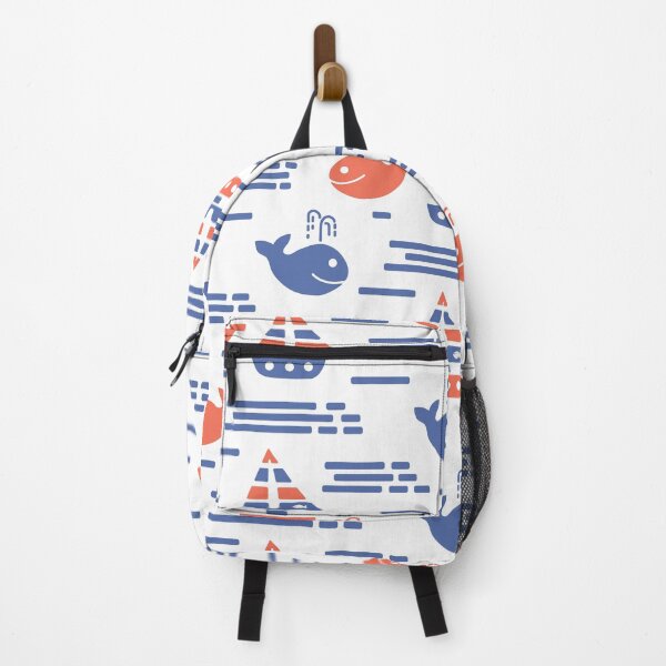 Item preview, Summer retro pattern with whales and sailboats in the sea designed and sold by Deepness2023.