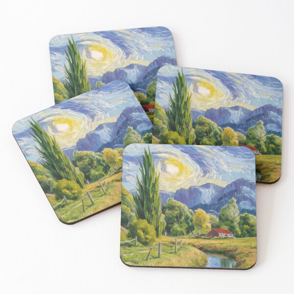 Artikelvorschau, postimpressionistisches Landschaftsölgemälde im Van Gogh-Stil entworfen und verkauft von metebf.