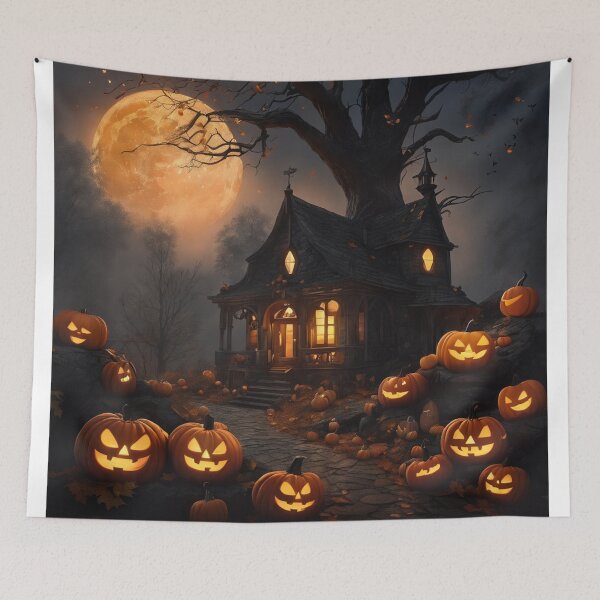 Item preview, Eerie Enchanted Woods Haunted House On Halloween Night designed and sold by EnchantedVista.