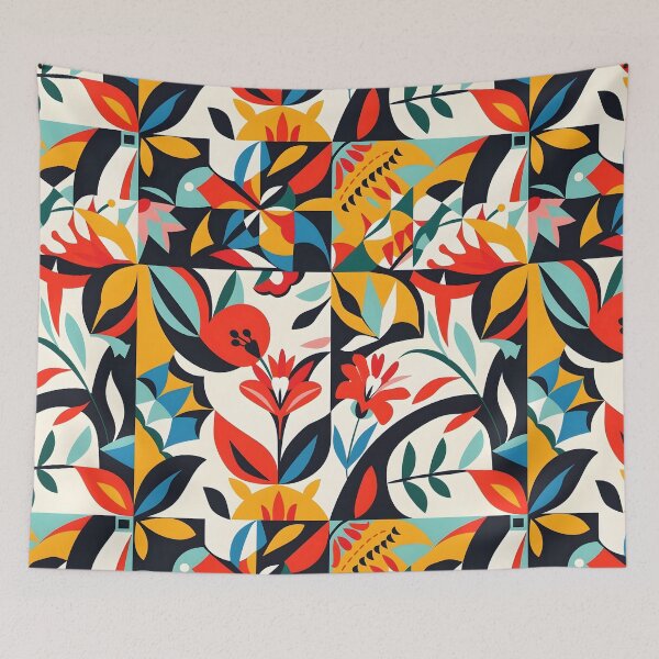 Item preview, Vibrant Abstract Turkish Tile Floral Pattern designed and sold by VoyteksDesigns.