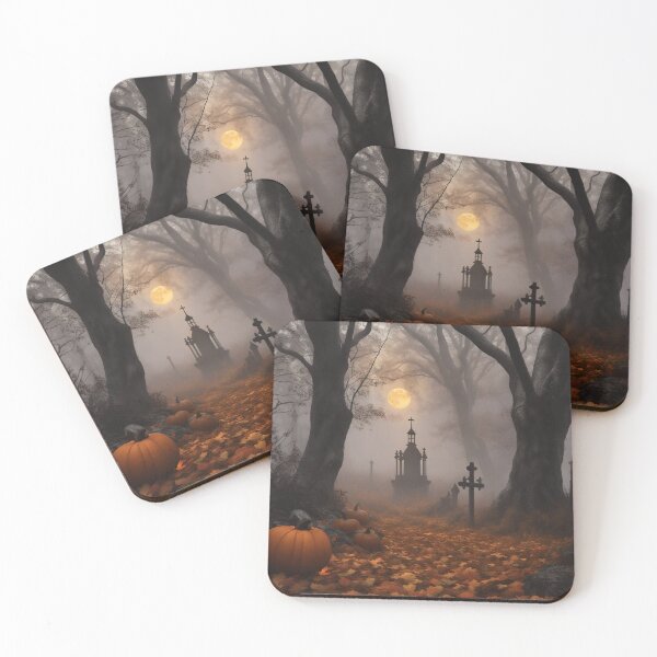 Item preview, Enchanted Autumn Haunting Graveyard In The Woods  designed and sold by EnchantedVista.