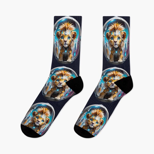 Item preview, Baby Lion In A Futuristic Cyber City designed and sold by TheArtOfPat.