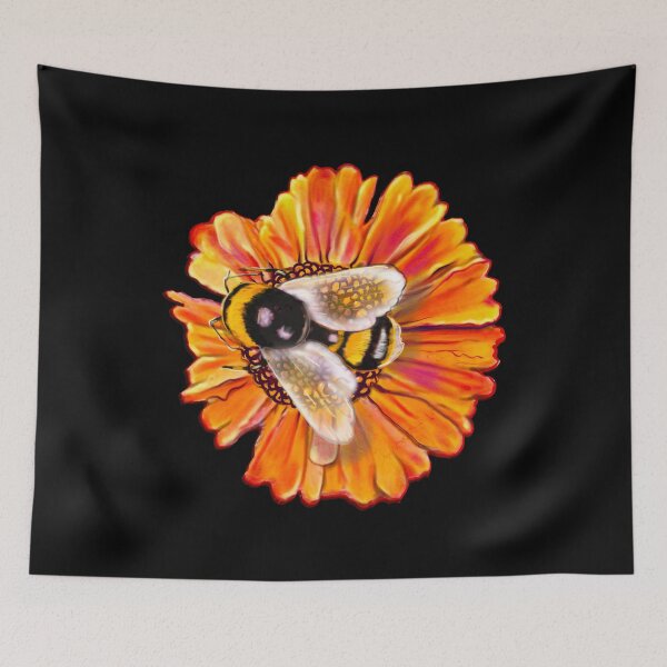 Item preview, Short and sassy with Bee Helenium sneezeweed plant Bright orange yellow flower T-Shirt designed and sold by Artonmytee.