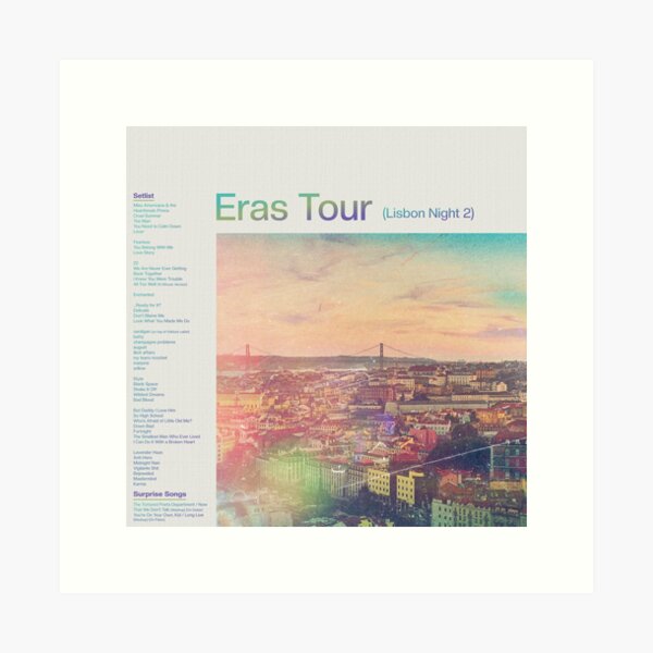 Item preview, Eras Setlist Lisbon Night 2 designed and sold by SheWolfDaughter.
