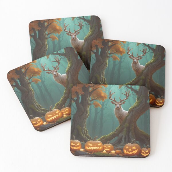 Item preview, Autumn Enchantment Majestic Stag In Halloween Glow designed and sold by EnchantedVista.