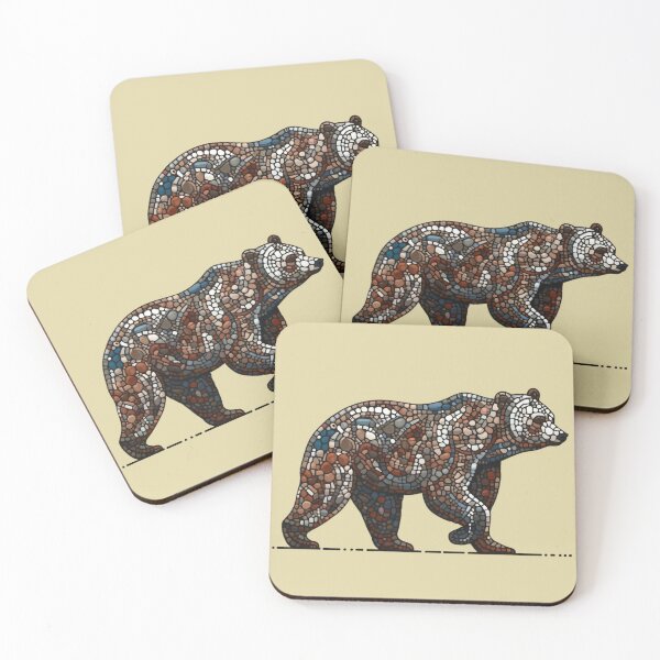 Item preview, Majestic Grizzly Bear Mosaic - Stunning Wildlife Art designed and sold by Studio70Nine.