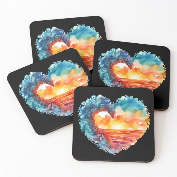 Item preview, Abstract Sunset Heart Design designed and sold by IvyIsle.