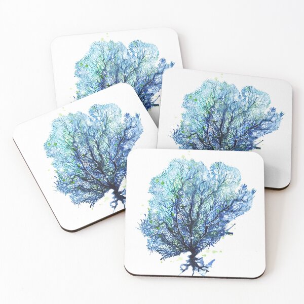 Item preview, Fan Coral - Aqua designed and sold by SamNagelArt.