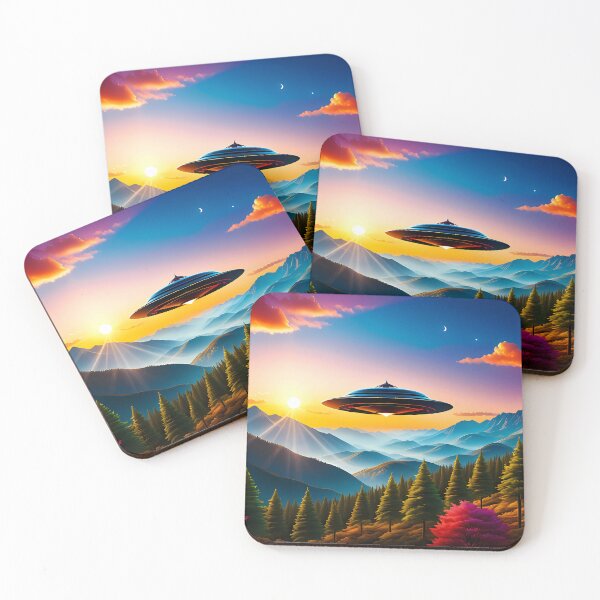 Item preview, Flying Saucer Meeting the Elemental Beings of the Enchanted Forest - UFO Design designed and sold by Second Draft Visuals.
