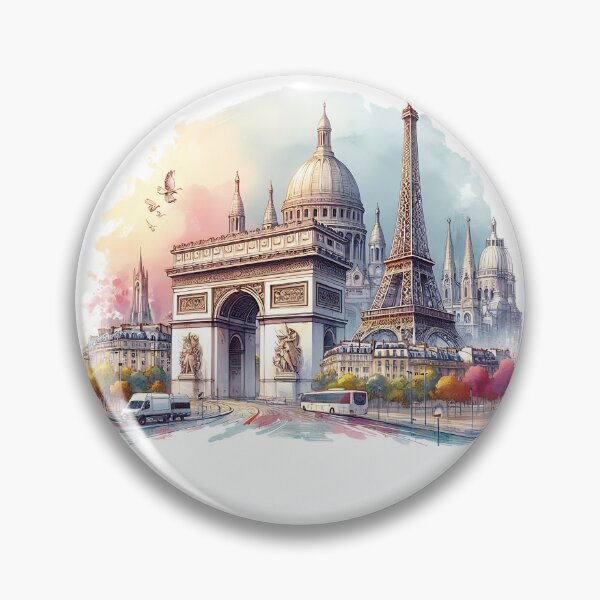 Item preview, Paris Monuments Artistic Watercolor for the 2024 Olympics designed and sold by CraftingShop.