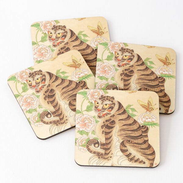 Item preview, Korean Striped Tiger Vintage Minhwa  designed and sold by PatricianneK.