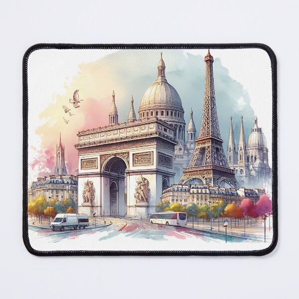 Item preview, Paris Monuments Artistic Watercolor for the 2024 Olympics designed and sold by CraftingShop.
