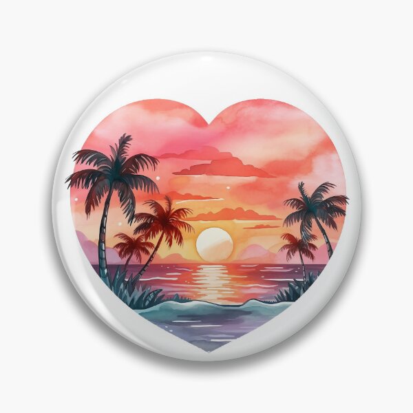 Item preview, Retro Beach Sunset Heart Design designed and sold by IvyIsle.
