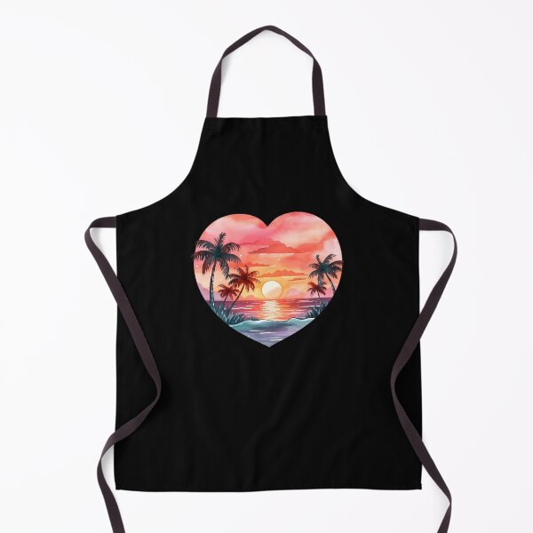 Item preview, Retro Beach Sunset Heart Design designed and sold by IvyIsle.