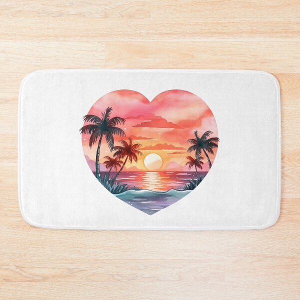 Item preview, Retro Beach Sunset Heart Design designed and sold by IvyIsle.