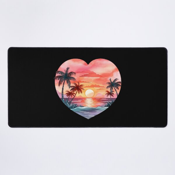 Item preview, Retro Beach Sunset Heart Design designed and sold by IvyIsle.
