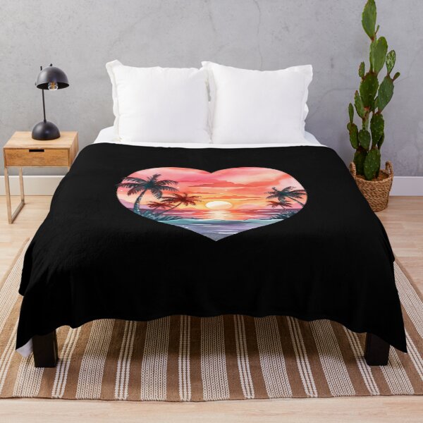 Item preview, Retro Beach Sunset Heart Design designed and sold by IvyIsle.