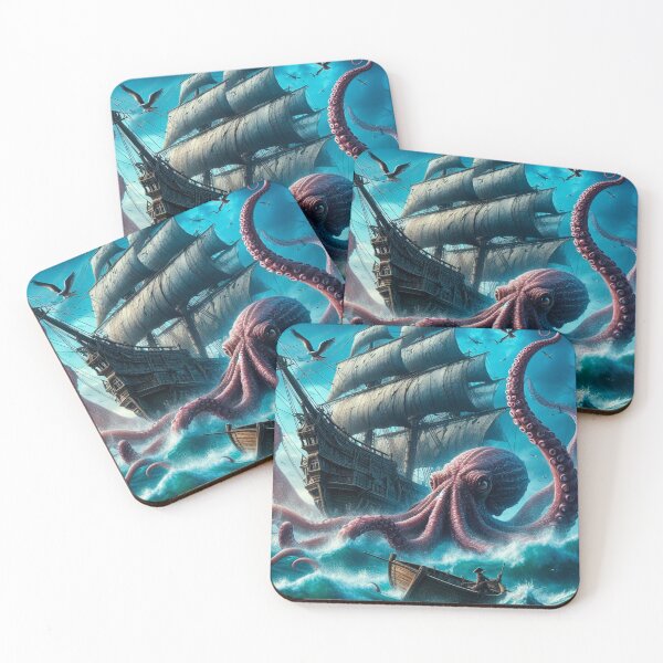 Item preview, Giant octopus attacking ship designed and sold by TUnivers.