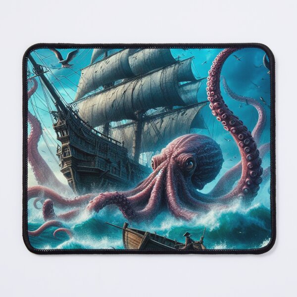 Item preview, Giant octopus attacking ship designed and sold by TUnivers.