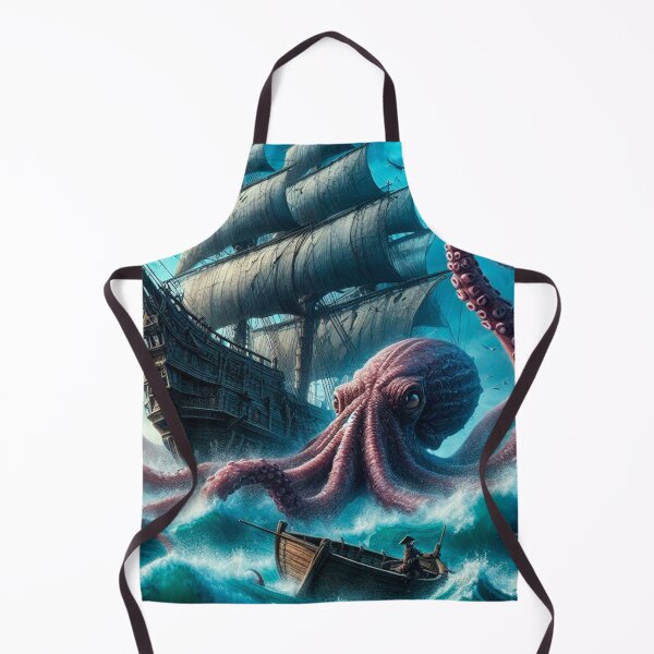Item preview, Giant octopus attacking ship designed and sold by TUnivers.