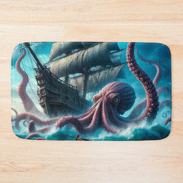Item preview, Giant octopus attacking ship designed and sold by TUnivers.