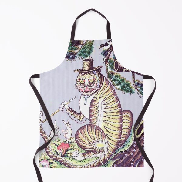 Item preview, Minhwa Tiger with Rabbits and Pipe designed and sold by PatricianneK.