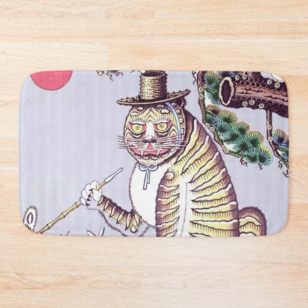Item preview, Minhwa Tiger with Rabbits and Pipe designed and sold by PatricianneK.