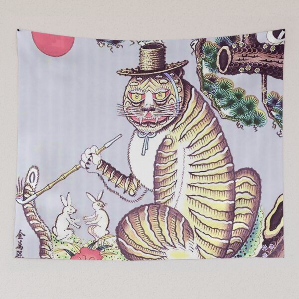 Item preview, Minhwa Tiger with Rabbits and Pipe designed and sold by PatricianneK.