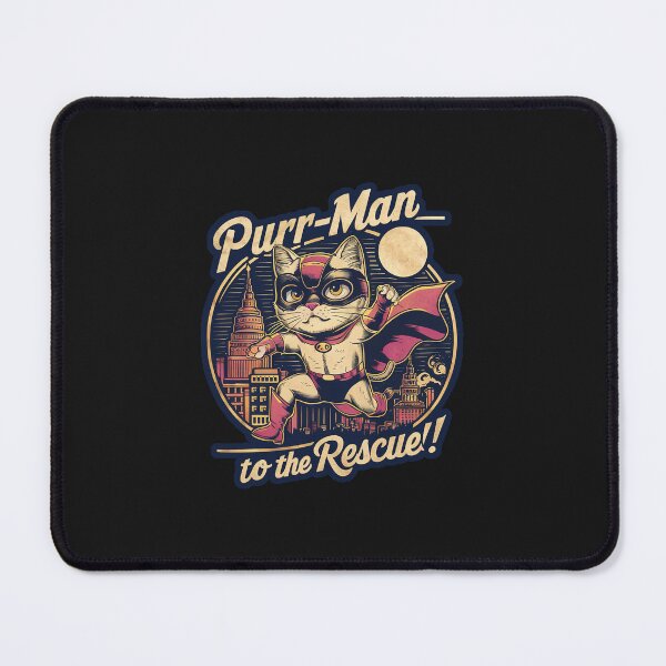 Item preview, PurrMan to the Rescue Cute Superhero Kawaii Funny T-Shirt  designed and sold by Witty Shirts.