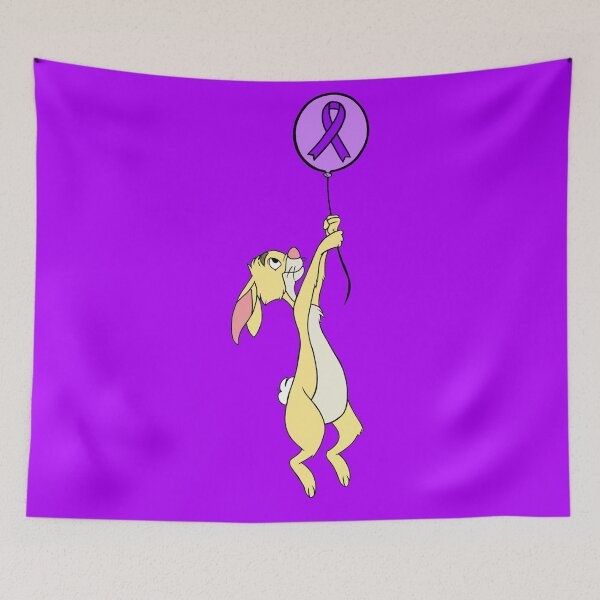 Item preview, Yellow Bunny Hanging from an Awareness Ribbon Balloon (Purple) designed and sold by CaitlynConnor.
