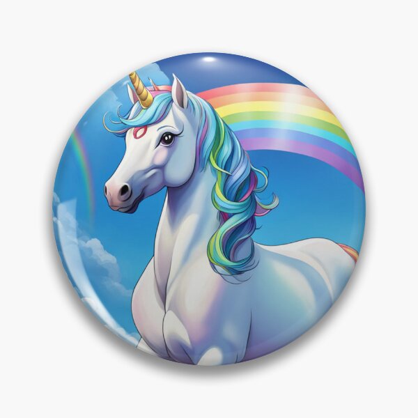 Item preview, "Meet my enchanting rainbow unicorn: a majestic white horse adorned with hues of the rainbow, embodying grace and magic in every stride. designed and sold by Eandbeyond.