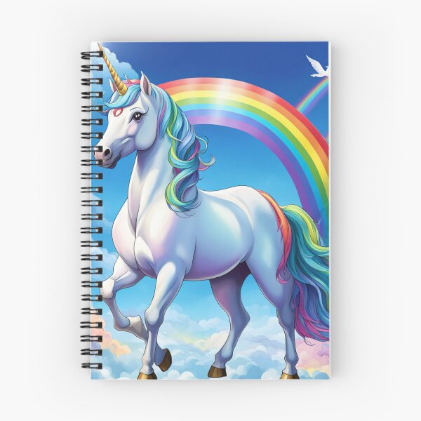 Item preview, "Meet my enchanting rainbow unicorn: a majestic white horse adorned with hues of the rainbow, embodying grace and magic in every stride. designed and sold by Eandbeyond.