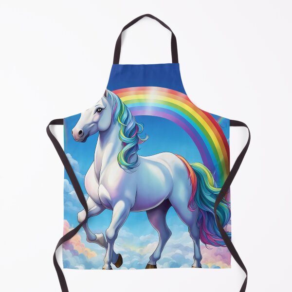Item preview, "Meet my enchanting rainbow unicorn: a majestic white horse adorned with hues of the rainbow, embodying grace and magic in every stride. designed and sold by Eandbeyond.