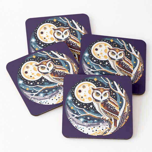 Item preview, Enchanting Night Owl Mosaic - Mystical Moonlit Art designed and sold by Studio70Nine.