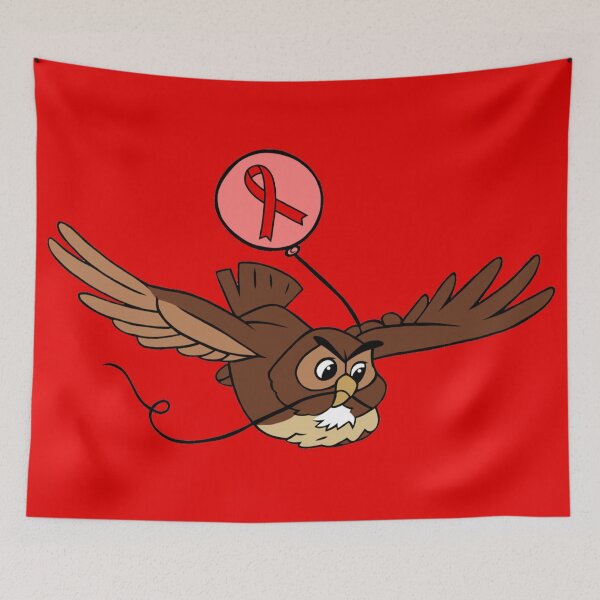 Item preview, Owl Flying With a Awareness Ribbon Balloon (Red) designed and sold by CaitlynConnor.