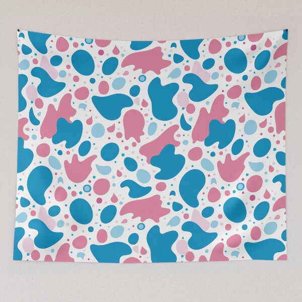 Item preview, Pink and Blue Bubblegum Abstract Minimal Shapes designed and sold by patternsoup.