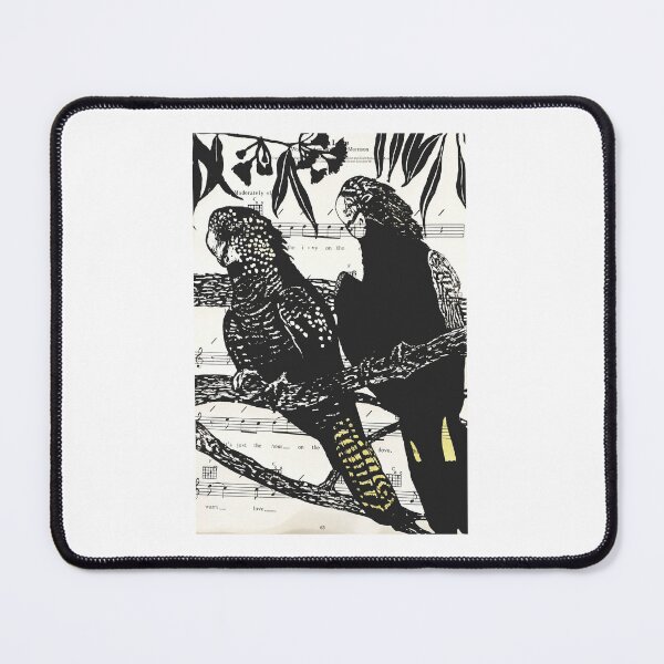 Item preview, Yellow Tail Black Cockatoo Linoprint  designed and sold by LunaArtSpace.