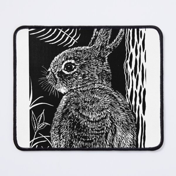 Item preview, Rabbit Linoprint designed and sold by LunaArtSpace.