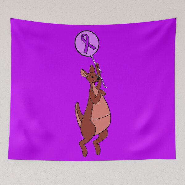 Item preview, Kanga-Roo Hanging from an Awareness Ribbon Balloon (Purple) designed and sold by CaitlynConnor.