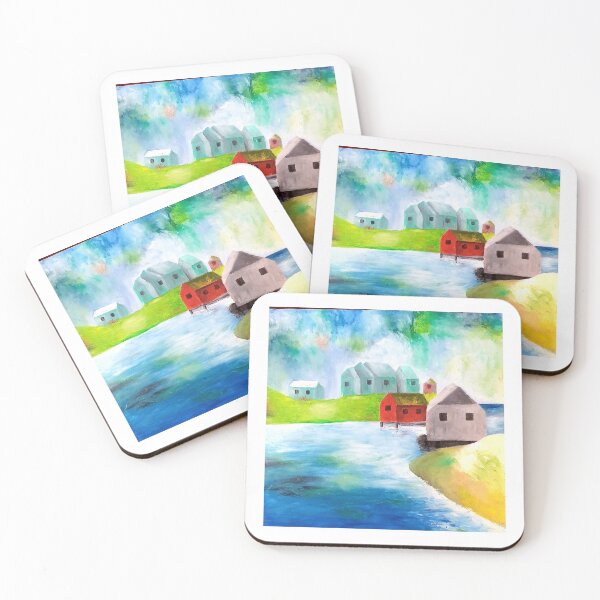 Item preview, Fishing Village designed and sold by LunaArtSpace.