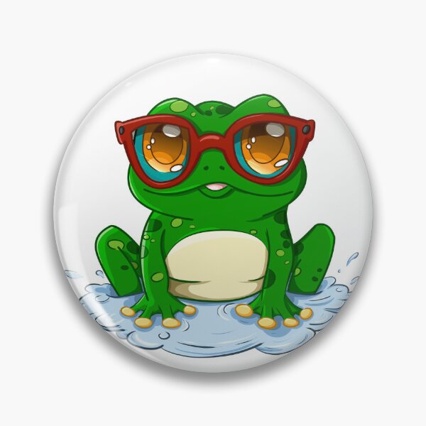 Item preview, Cute Frog with Glassses designed and sold by vasetti-press.