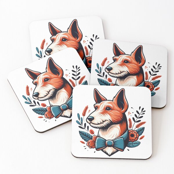 Artikelvorschau, Eleganter Foxterrier mit floraler Fliege entworfen und verkauft von Designowner.