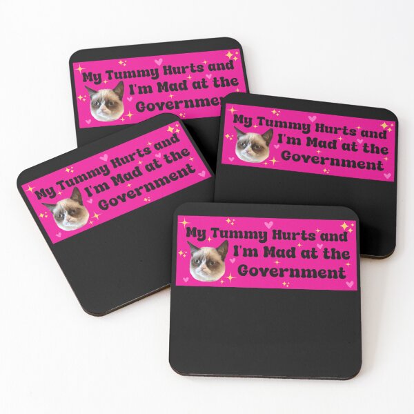 Item preview, My Tummy Hurts and I’m Mad at the Government - Funny Cat Bumper designed and sold by PixVib.