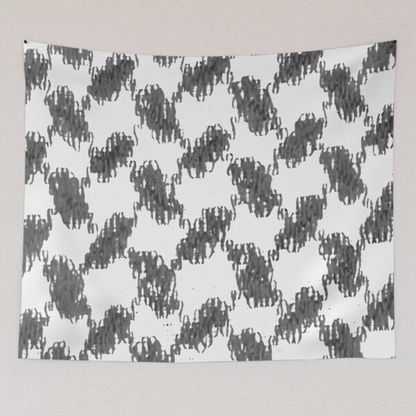 Item preview, White and Gray Kiffeyeh Palestinian Arab Scarf Print designed and sold by The-aesthete-a.