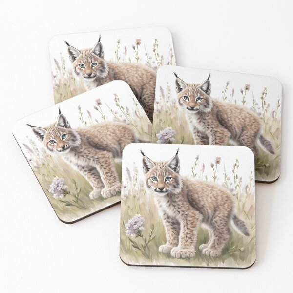 Item preview, A Lynx cat in a field of flowers. Cat Lover.  designed and sold by fmudalier.