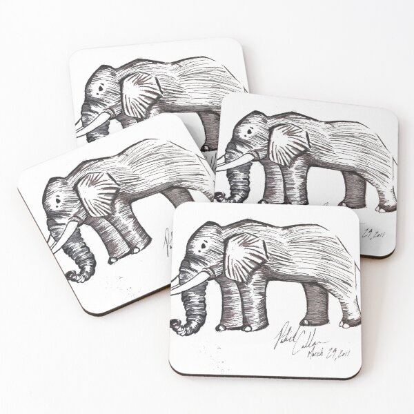 Item preview, White Elephant Line Drawing designed and sold by patrickcallan.