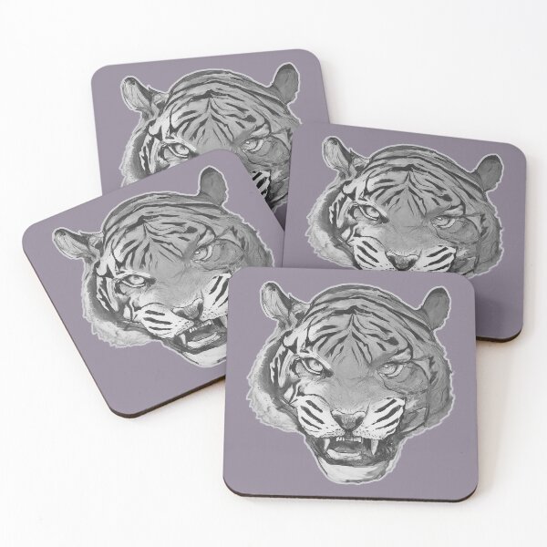 Item preview, Tiger Mom Growling Tiger face black and white designed and sold by AuroraXGreen.